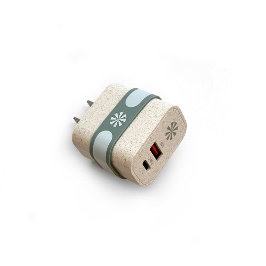 Double Play™ Eco Wall Power Adapter: Natural banner