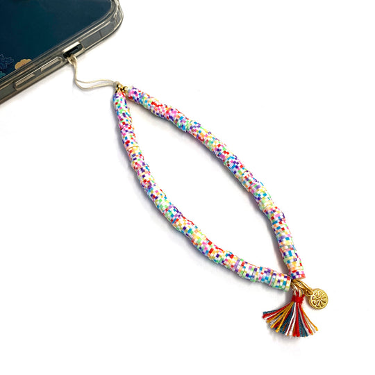 All In The Wrist™ Phone Strap: Multi Dot Discs banner
